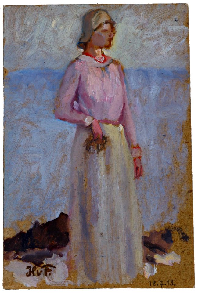 Hans von Faber du Faur Damenportrait im Freien 1913
