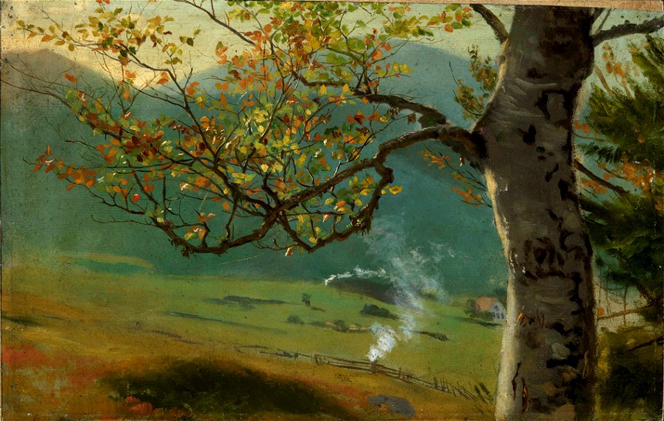 Hans Thoma - Herbstlicher Baum vor Wiesental - 1324 - Staatliche Kunsthalle Karlsruhe