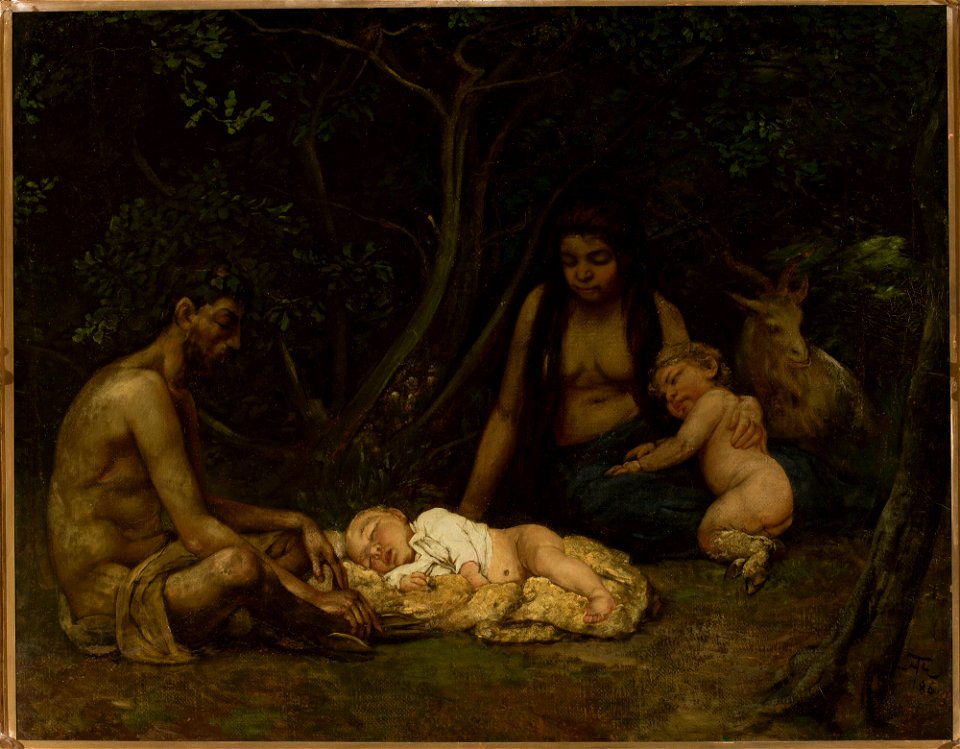 Hans Thoma - Satyr's family (bringing up of Zeus) - 186382 MNW - National Museum in Warsaw