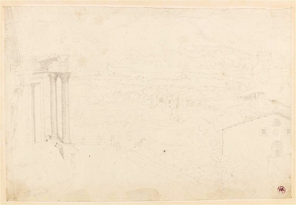 Ingres - MI.867.4456, Panorama avec le temple de Vesta