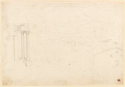 Ingres - MI.867.4456, Panorama avec le temple de Vesta