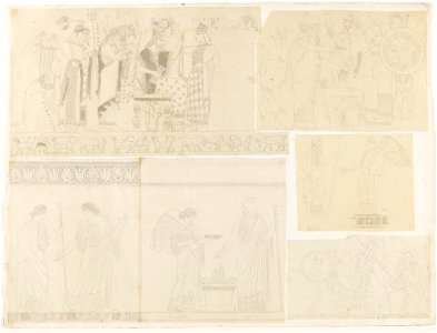 Ingres - MIC.39.42.A, Relevé graphique sur le thème de la naissance d'Athéna Dessin