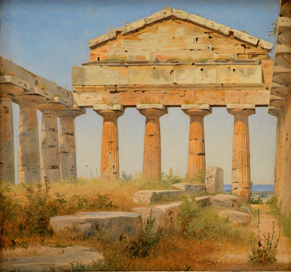 Constantin Hansen, Athenatemplet i Pæstum, 1838, KMS1124, SMK