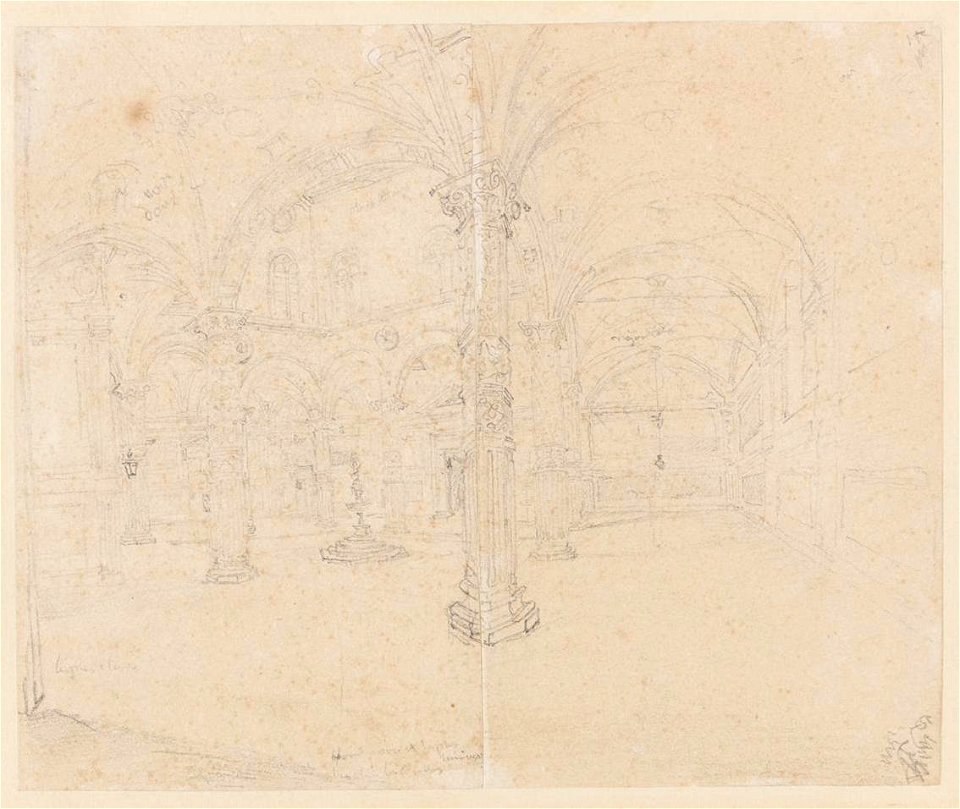 Ingres - MI.867.4281, Cour intérieure du Palazzo Vecchio