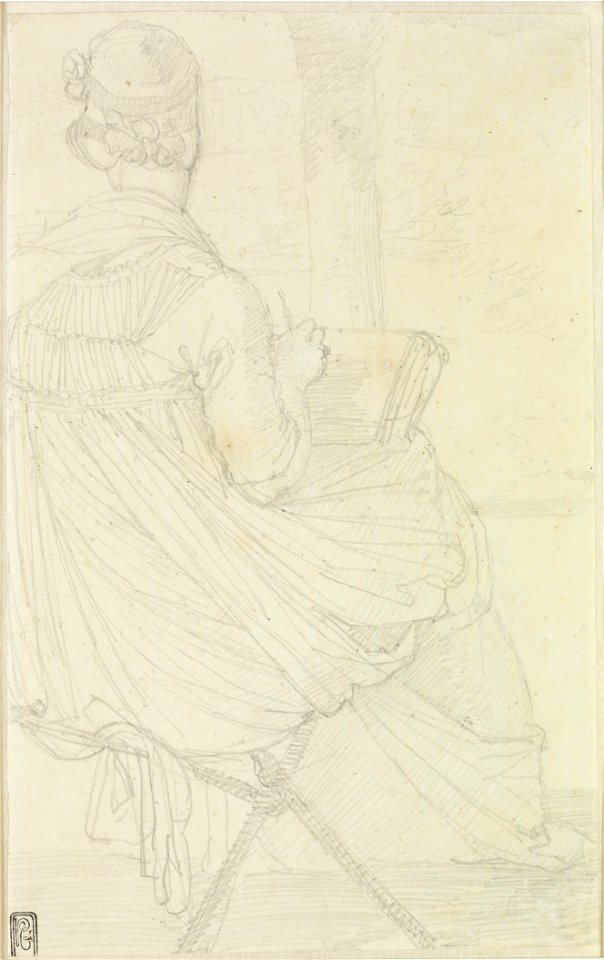 Ingres - Miss Harvey Drawing, Seated and Seen from the Back (Museum Boijmans Van Beuningen)