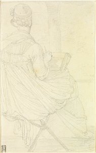 Ingres - Miss Harvey Drawing, Seated and Seen from the Back (Museum Boijmans Van Beuningen)