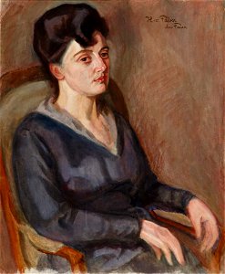 Hans von Faber du Faur Dame im Sessel