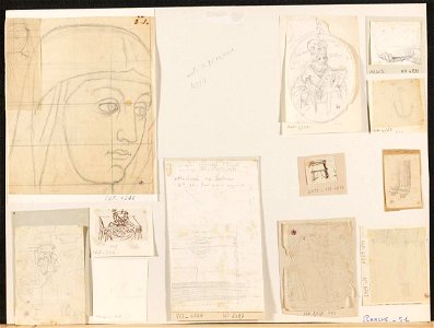 Ingres - MI.867.4226, Tête de religieuse et figure de reine
