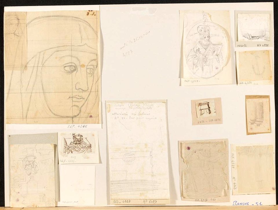 Ingres - MI.867.4230, Fragment d'architecture et sorte de balustre