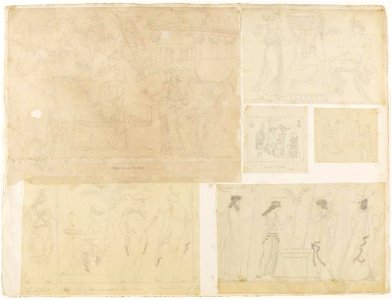 Ingres - MIC.39.40.A, Iphigénie en Tauride Relevés graphiques sur le thème d'Oreste et IPhigénie Dessin