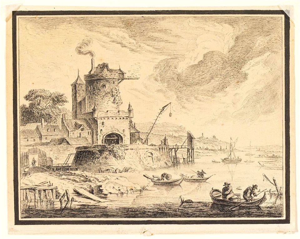 Ingres - MI.867.4467, Un village avec une tour