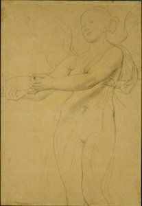 Ingres - Study of the winged victory for the painting 'The Apotheosis of Homer' in the Musée du Louvre, Paris, 1949,0411.73