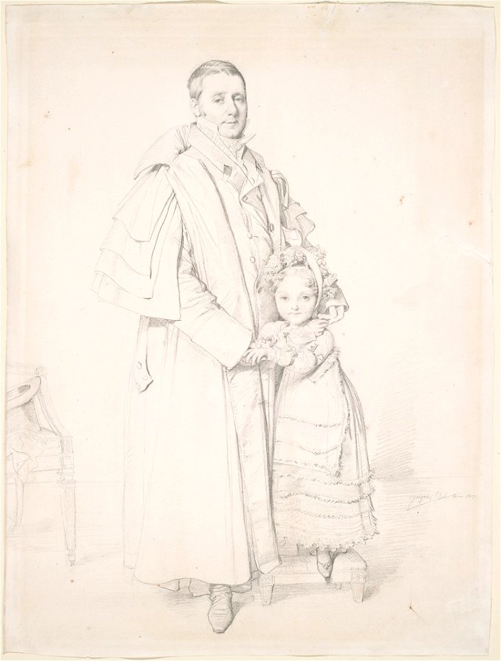 Ingres - Portrait of Augustin Jordan and his Daughter Adrienne, 1943.840