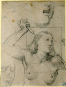 Ingres - Study of a nude woman (Joan of Arc) holding up a dagger, 1886,0410.29