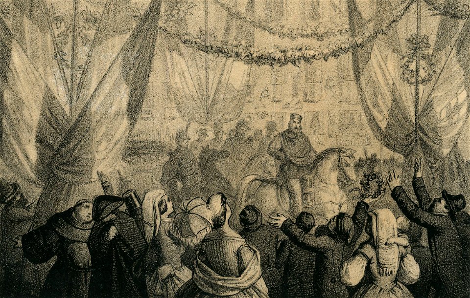 Ingresso di Garibaldi a Napoli litografia