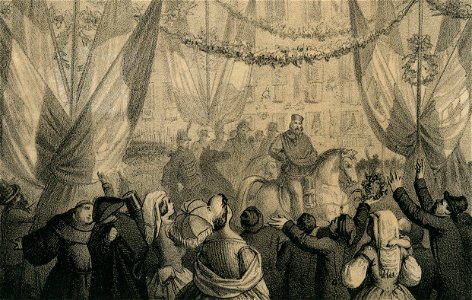 Ingresso di Garibaldi a Napoli litografia