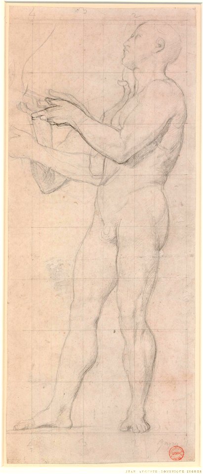 Ingres - Study for the figure of Pindar in the painting 'Apotheosis of Homer' (Musée du Louvre, Paris, 417), 1975,0301.49