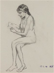 Hans von Faber du Faur Sitzender Mädchenakt b 1908