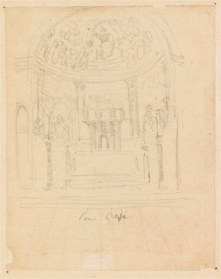 Ingres - MI.867.4452, Vue intérieure de l'abside d'une église