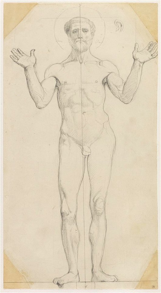 Ingres - Étude pour saint Clément d'Alexandrie nu, 2248-03