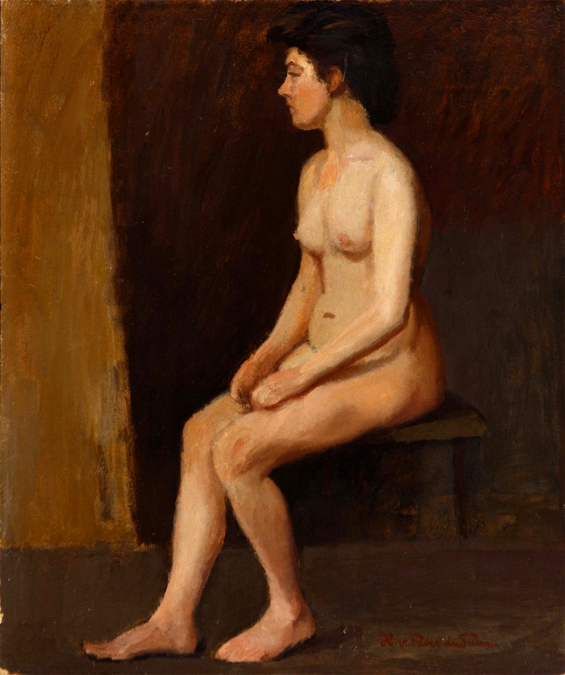 Hans von Faber du Faur Sitzender Akt