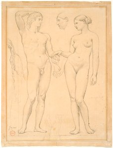 Ingres - Studies of a Man and a Woman for The Golden Age, 1943.861
