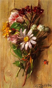 Hans Zatzka Blumenstück mit Marienkäfer