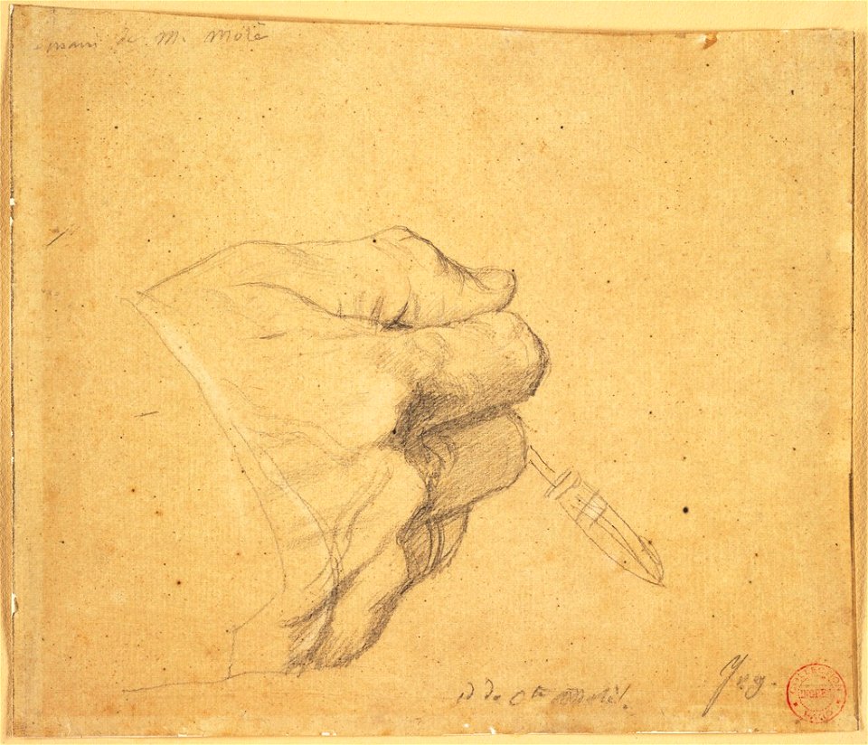 Ingres - Study for the Right Hand of Comte Louis-Mathieu Molé, 1943.851