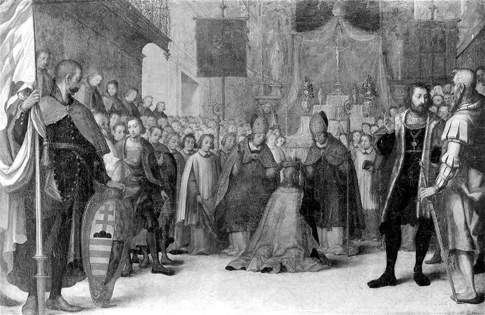 Hans Werl - Herzog Otto III. von Niederbayern wird am 6.12.1305 zum König von Ungarn gekrönt - 3518 - Bavarian State Painting Collections