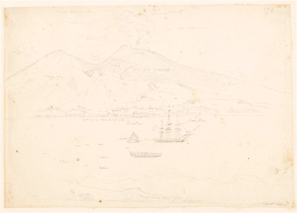 Ingres - MI.867.4294, Le Vésuve et la mer à Naples
