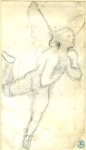 Ingres - Study of a winged figure (Amor) for the painting 'The Golden Age' (L'Age d'Or) in the Fogg Art Museum, Harvard, 1886,0410.30