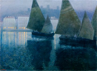 Hans Wilt - Mondnacht in einem istrischen Hafen - 441 - Österreichische Galerie Belvedere