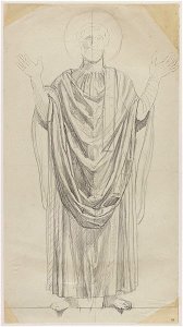 Ingres - Étude pour saint Clément d'Alexandrie drapé, 2249-03