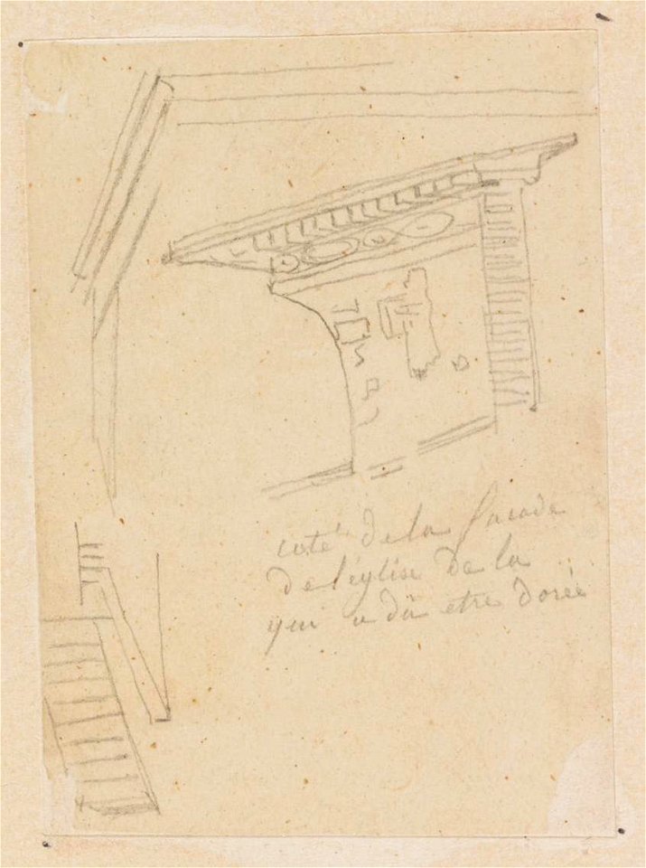 Ingres - MI.867.4476, Partie d'une façade d'église