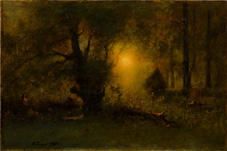 George Inness - Sunrise in the Woods, 1887