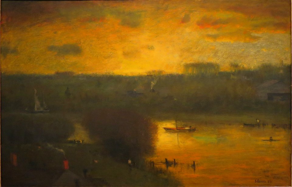Inness - Sunset on the Passaic, oil on canvas, 1891