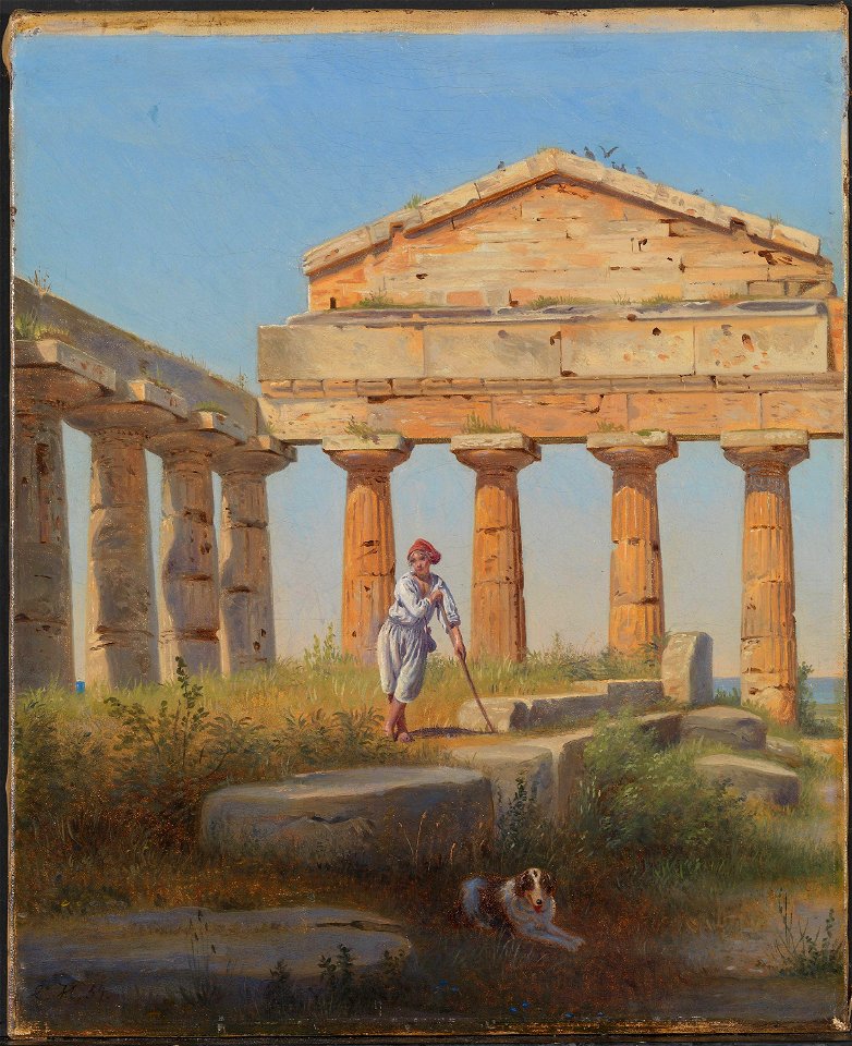 Constantin Hansen - Shepherd boy in the temple, Paestum - NG.M.03024 - National Museum of Art, Architecture and Design