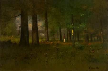 Edge of the Forest by George Inness 1891. Free illustration for personal and commercial use.