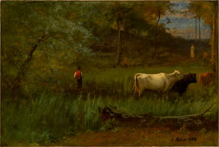 George Inness - A Pastoral (1880s)