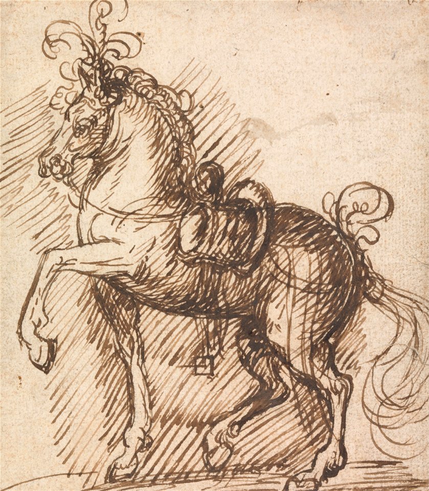 Inigo Jones - A Plumed Saddle-Horse - Google Art Project