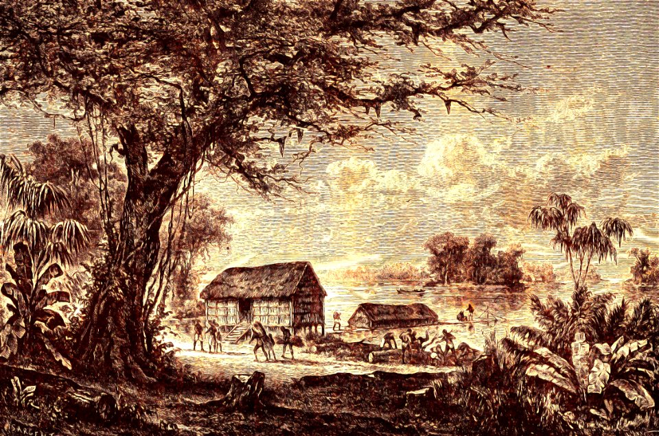 Inlands-dorpje-te-Borneo