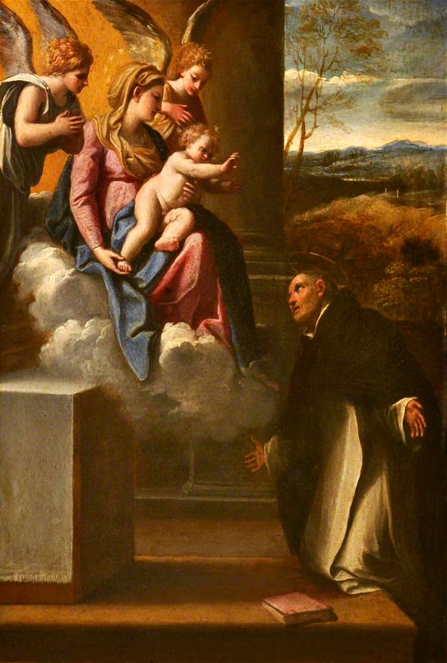 Innocenzo Tacconi (1575-c.1632) (attributed to) - The Madonna and Child and Two Angels Appearing to Saint Hyacinth in a Vision - 1298178 - National Trust