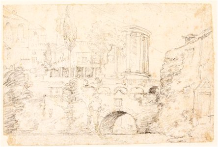 Ingres - MI.867.4457, Le Temple de Vesta et le pont de San Rocco