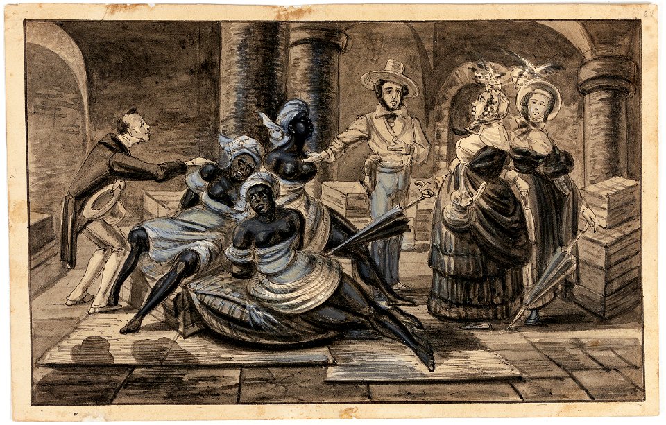 Inspection de négresses nouvellement debarquées de l'Afrique. Homme d'affaires de Mrs Quickly. Les modernes Mr. Quickly et Dolly, da Coleção Brasiliana Iconográfica