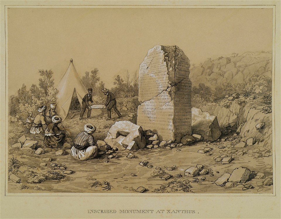 Inscribed monument at Xanthus - Fellows Charles Sir - 1847