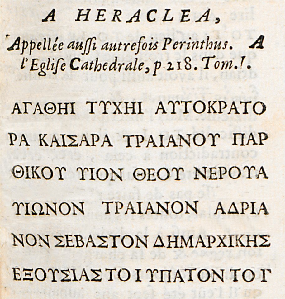 Inscriptions from Heraclea in Thrace (today Ereğli) - Spon Jacob - 1678