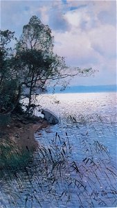 Insjölandskap x Alfred Thörne 1850-1916