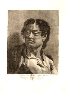 Innocente Alessandri - Head and shoulders of a man with a fur stole over his shoulders, his hand inside his jacket, looking to the left. c.1760s, 1943,0709.81