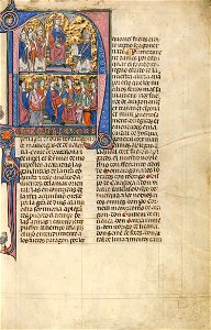 Initial N- Vidal de Canellas Offering His Text to King James - Google Art Project