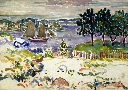 Inlet with Sailboat, Maine SAAM-1981.171A 1